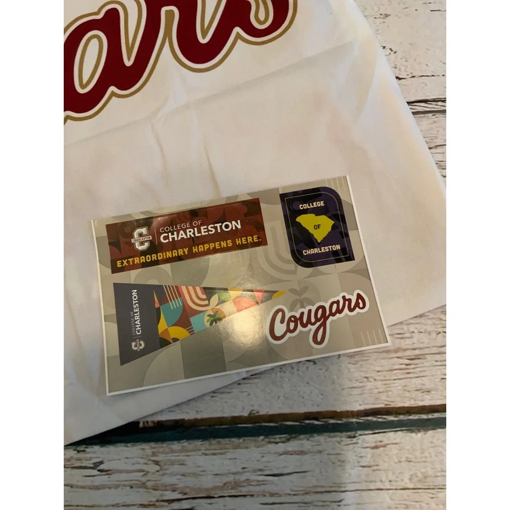 College of Charleston Cougars Reversible Pillowcase and Sticker Set‎ Maroon NWOT